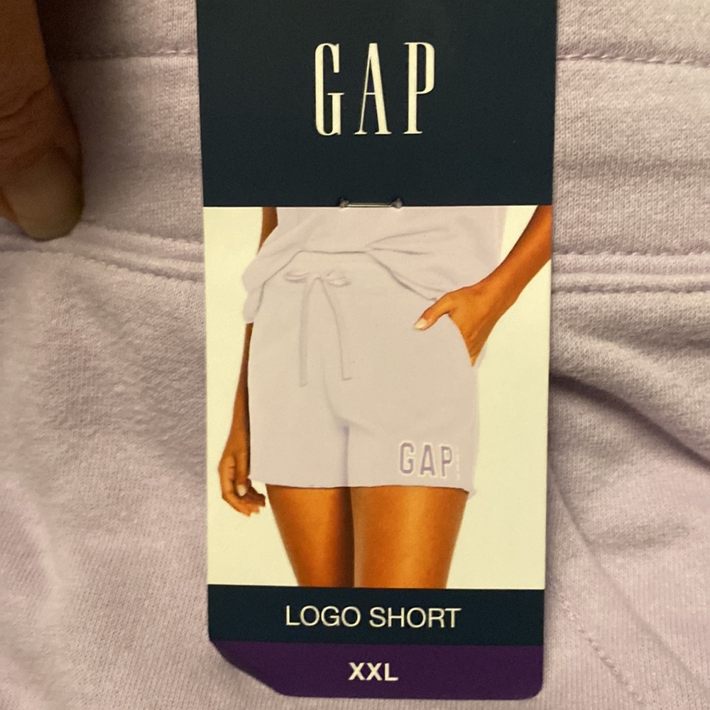 NWT GAP Womens XXL Purple French Terry Soft Pull On Drawstring Logo Shorts - Picture 4 of 6
